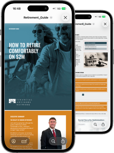 How to Retire Comfortably on $2M guide on two phones